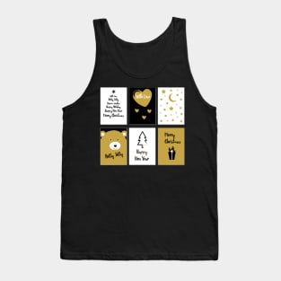 Merry Christmas cards 1 - black, white and gold Tank Top